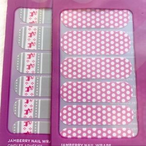 Jamberry Holiday Nail Wraps 2 Coordinating Sets Winter Christmas Nail Stickers